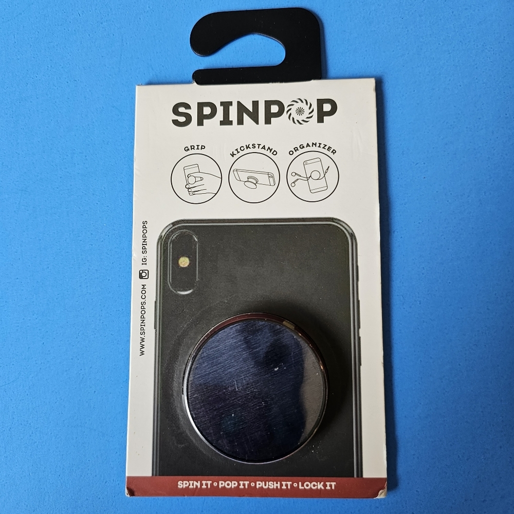 SpinPop: Phone Grip & Stand - BRUSHED METAL PATTERN